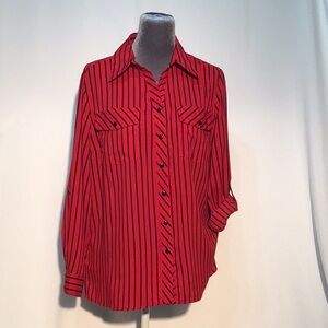 Kim Rogers striped blouse size LP